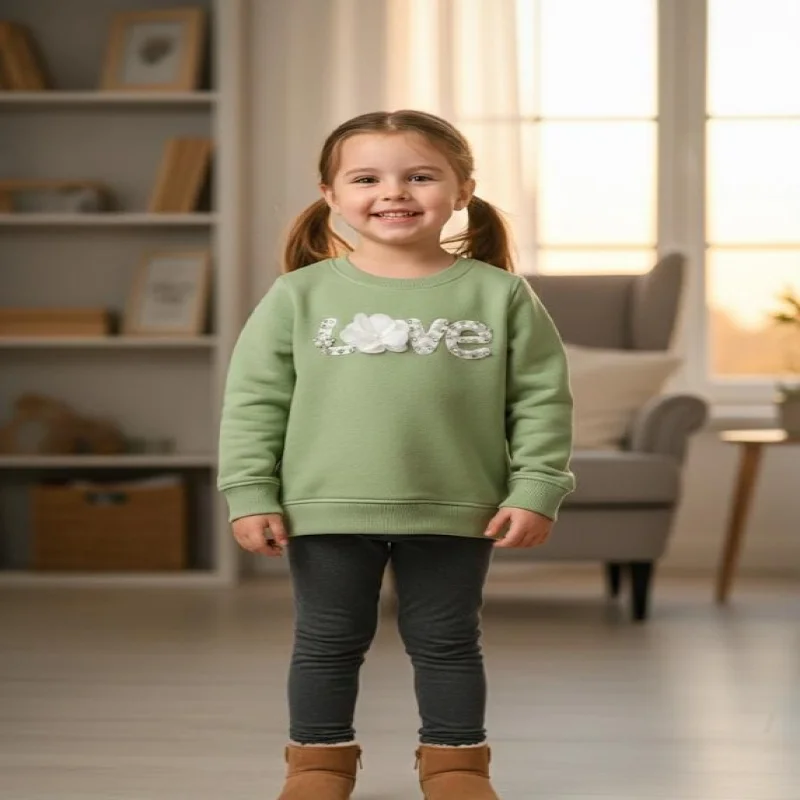 Girls catfish sweatshirt warm fleece for winter wear