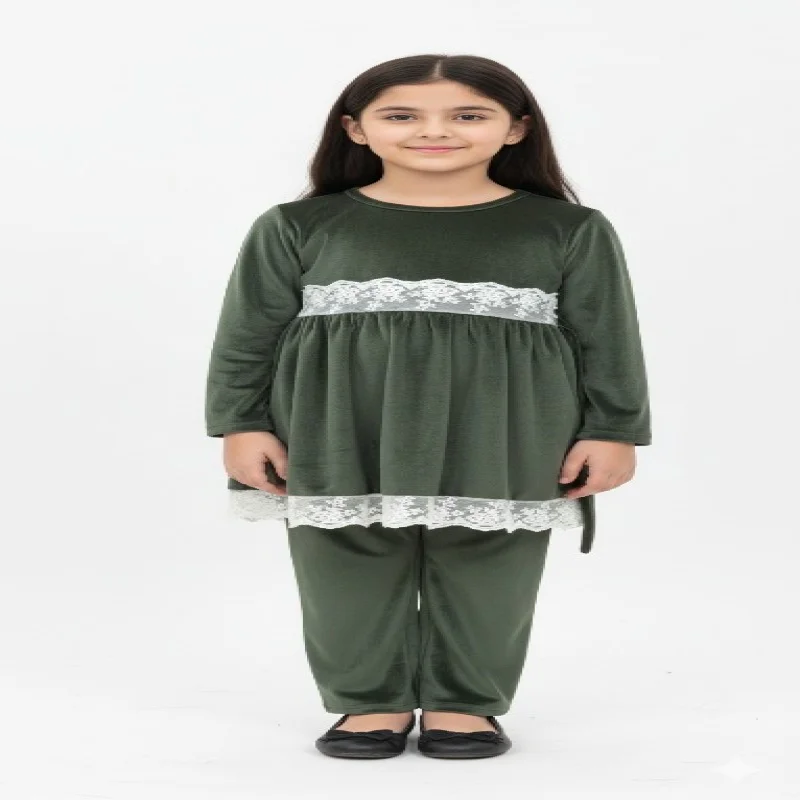 Girls frock set Velvet for autumn wear