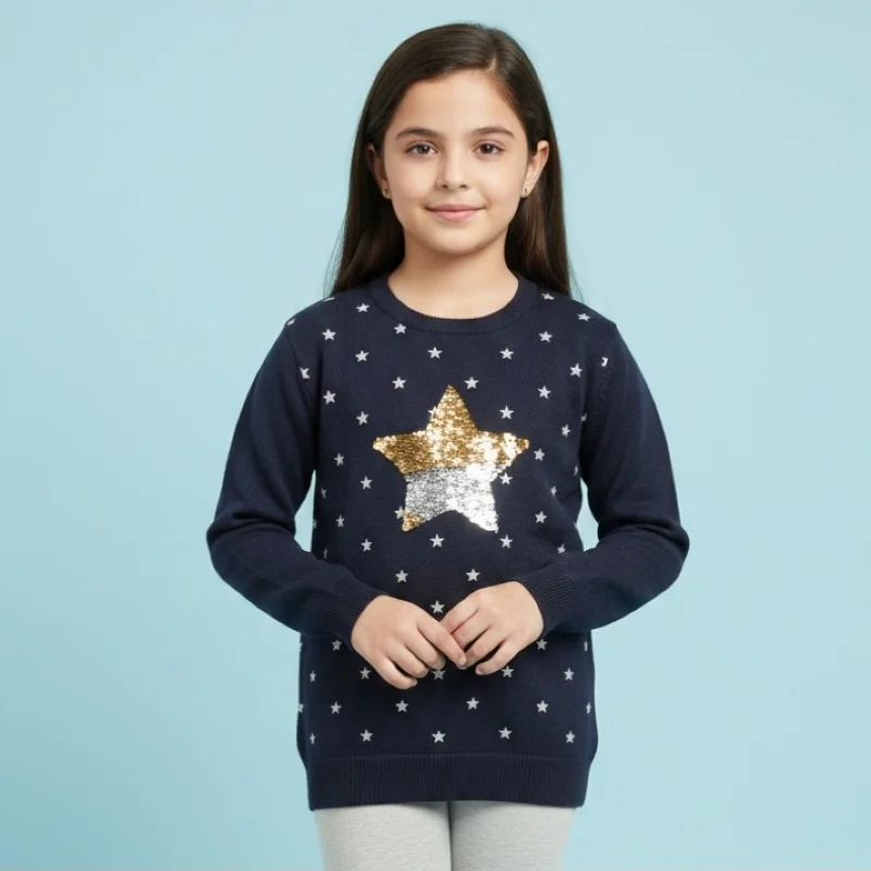 Girls catfish sweatshirt warm fleece for winter wear