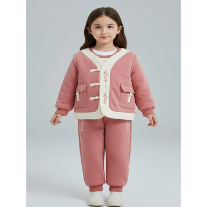 Girls imported Co-ord 3 PC SET  HEAVY FLEECE for -2 Winter wear