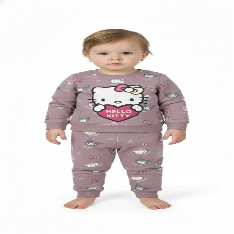 Hello Kitty kids Girls Set Warm Fleece for winter wear 