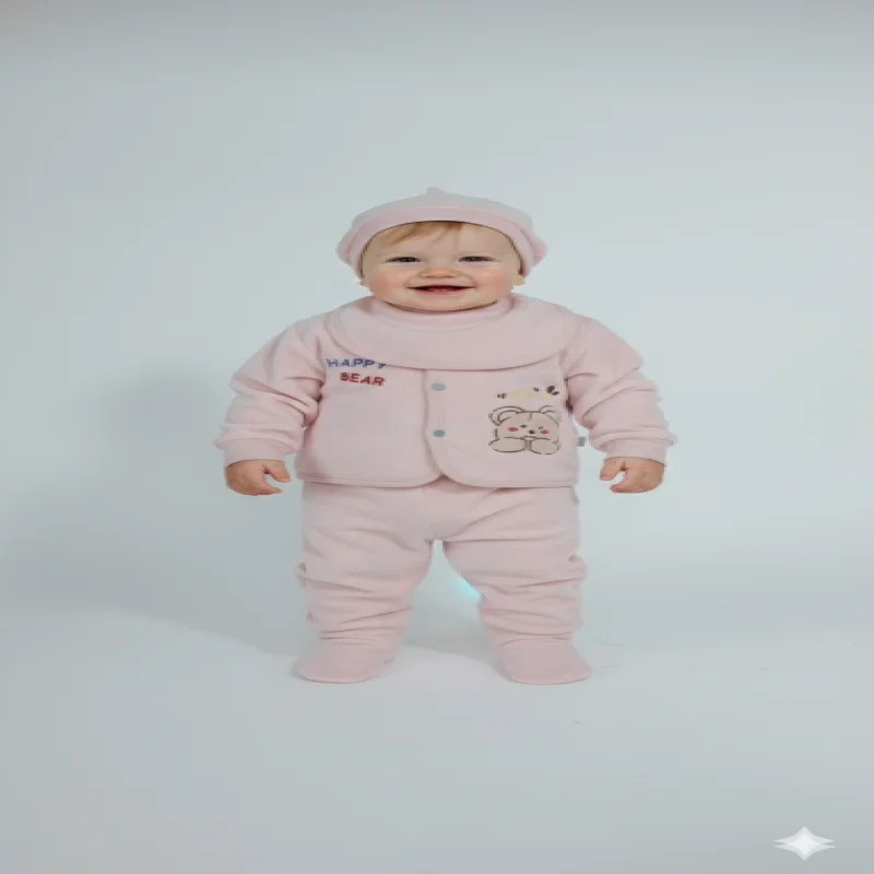 HAPPY BEAR imported baby set Smooth Cozy Fleece for winter wear