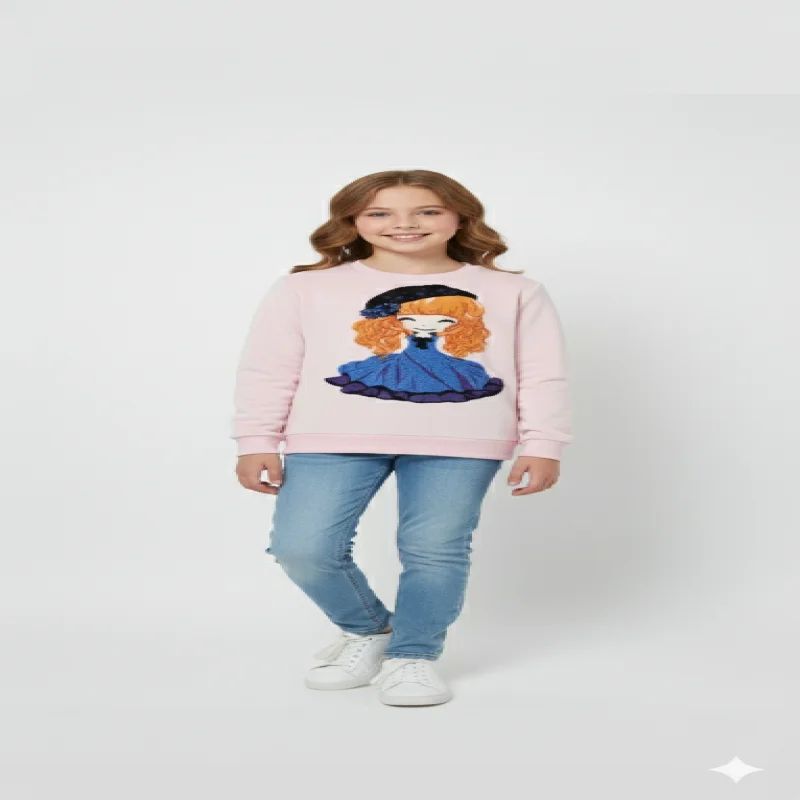 The myxntain Girls sweatshirt having fur for winter wear