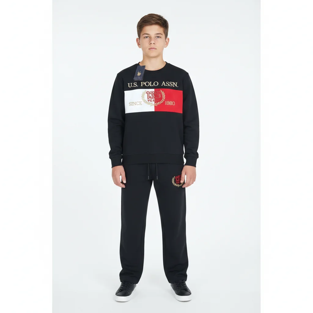 U S POLO ASSN boys Terry cotton set for Autumn wear 