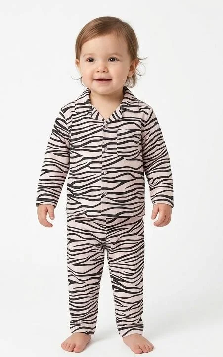 DARK TALE ZEBRA PRINTED NIGHT SUIT SET FOR SUMMER WEAR