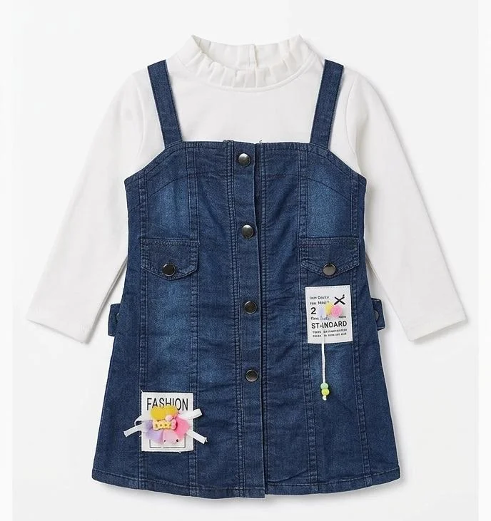 FT9 CLOTHING DUNGAREE DRESS FOR GIRLS SUMMER WEAR
