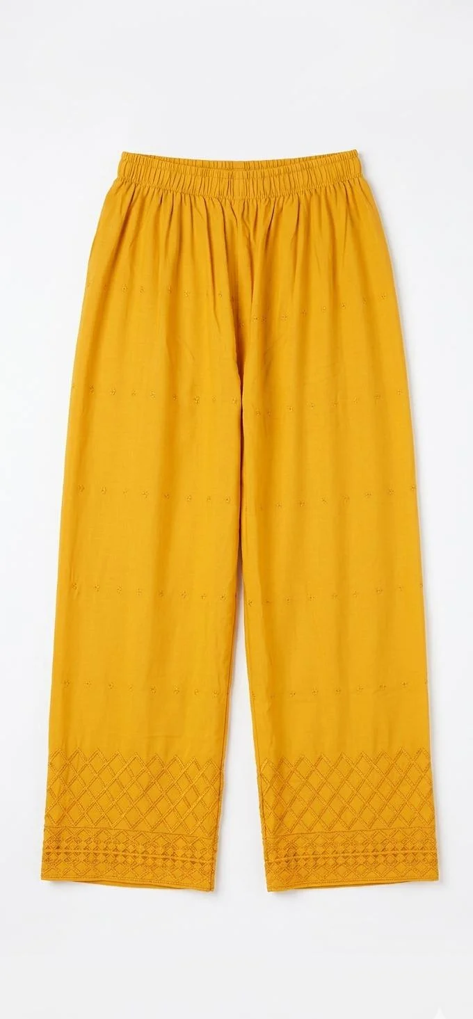 WORLD WIN ZONE GIRLS/WOMENS YELLOW PALAZZO FOR SUMMER WEAR