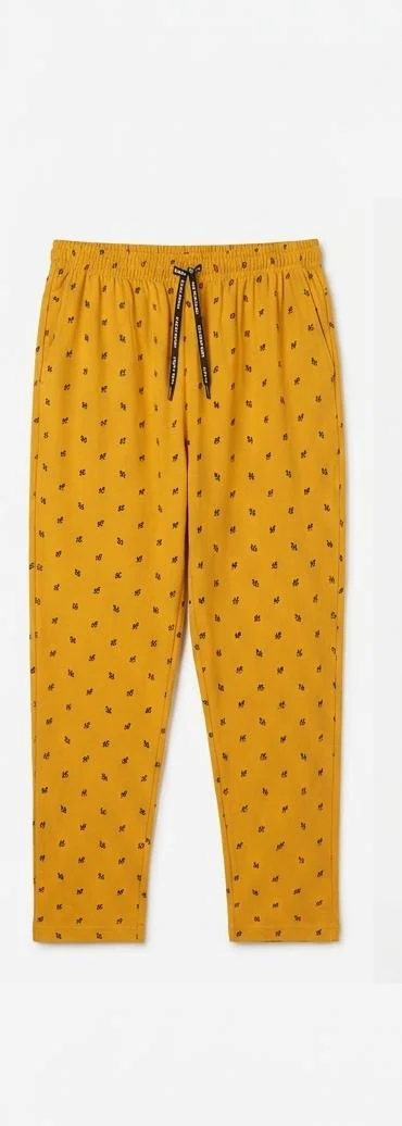 KE SPORTS GIRLS PRINTED YELLOW TROUSERS FOR SUMMER WEAR
