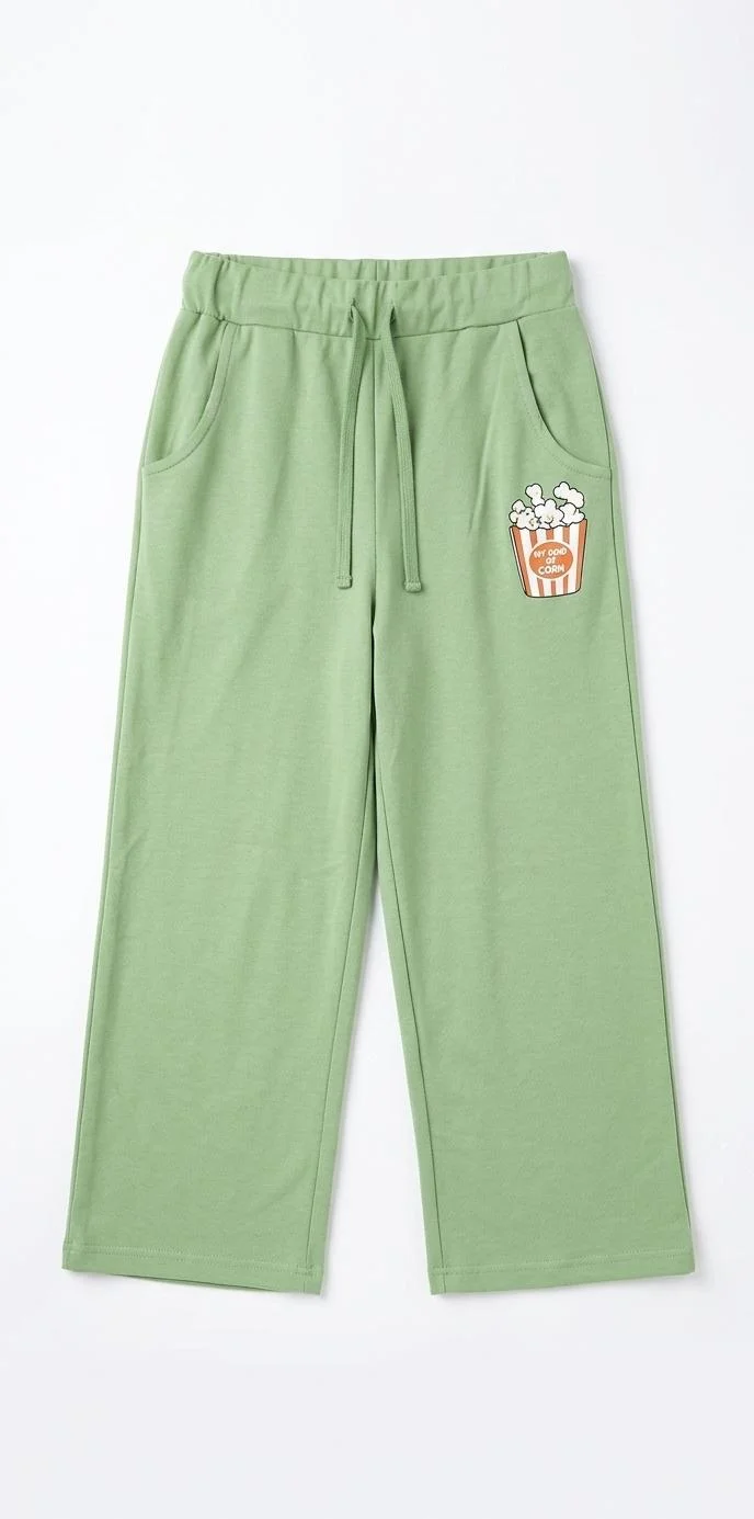 CATFISH GIRLS GREEN CROPPED TROUSERS FOR SUMMER WEAR