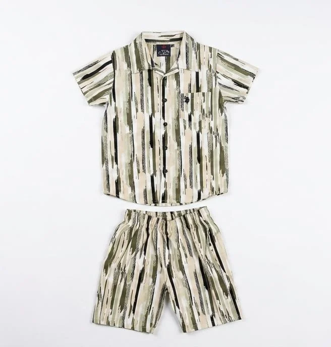 U.S.POLO ASSN. BOYS SHIRT & SHORTS COORD SET FOR SUMMER WEAR