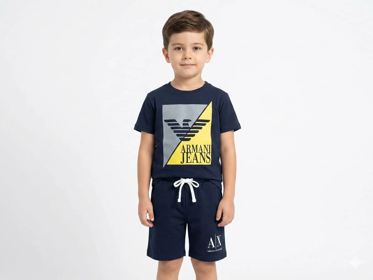 ARMANI EXCHANGE KIDS COTTON COORD SET FOR SUMMER WEAR