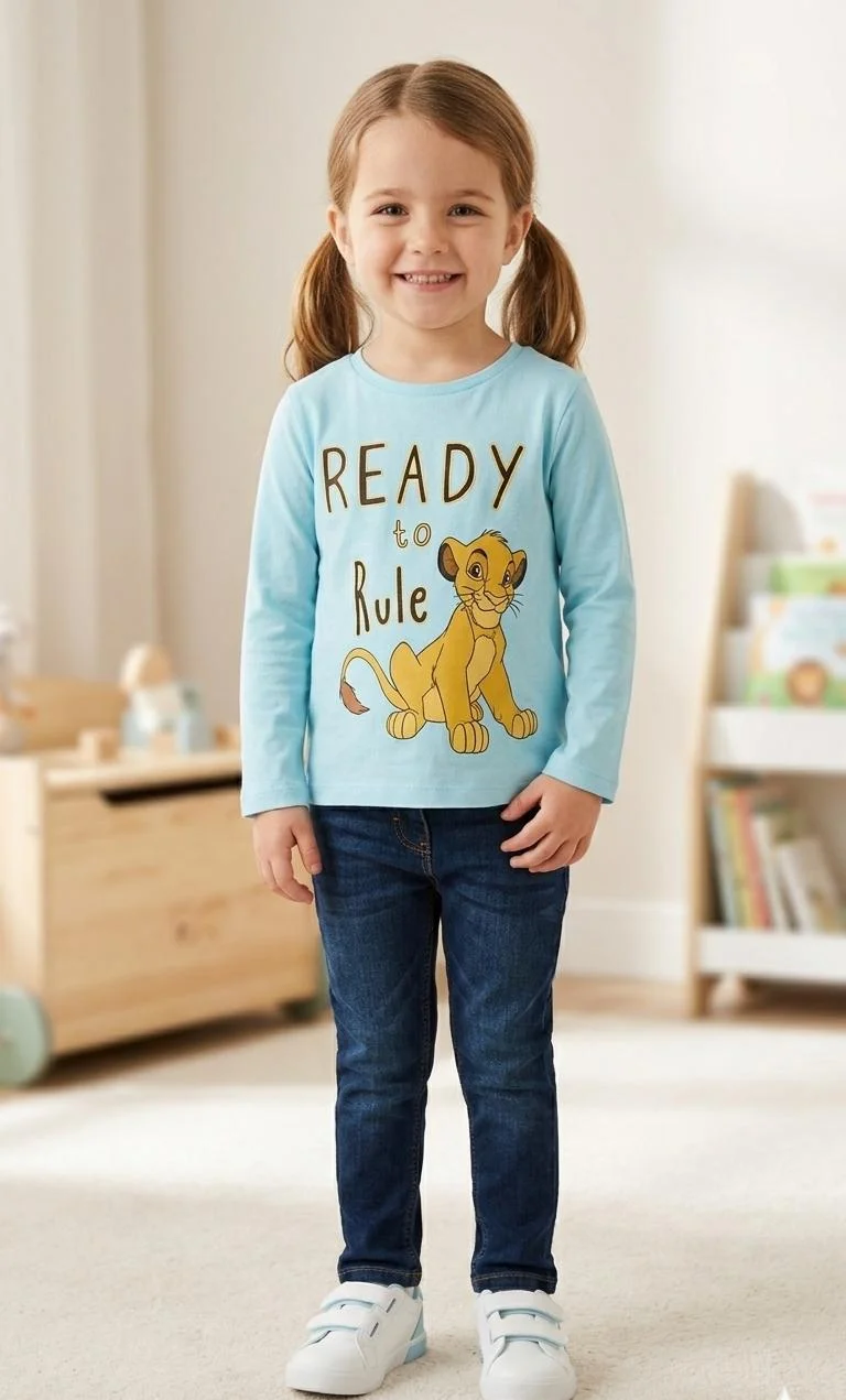 DISNEP GIRLS LONG SLEEVE CREW NECK T-SHIRT FOR SUMMER WEAR