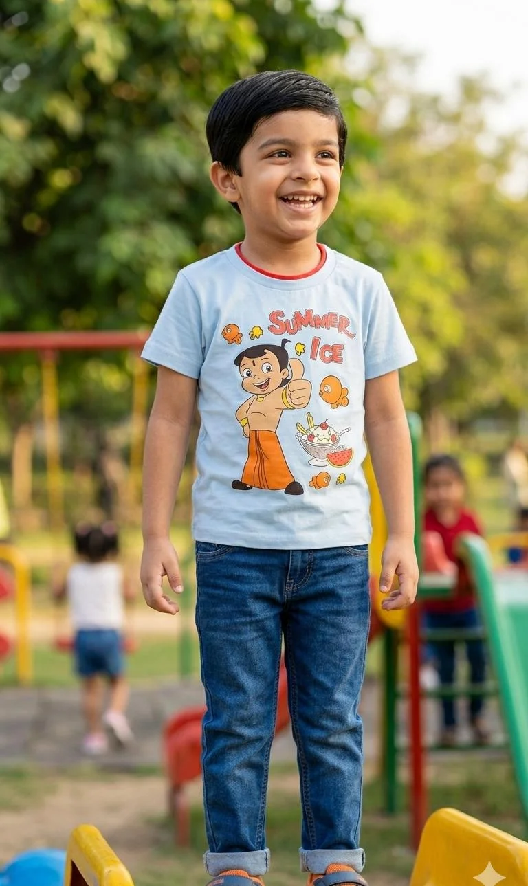 LUKE & LILLY BOYS BHEEM PRINTED T -SHIRT FOR SUMMER WEAR