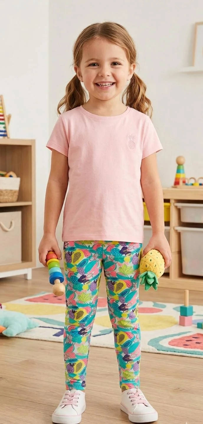 LITTLE KIDS  FRUIT PATTERENED LEGGINGS FOR SUMMER WEAR