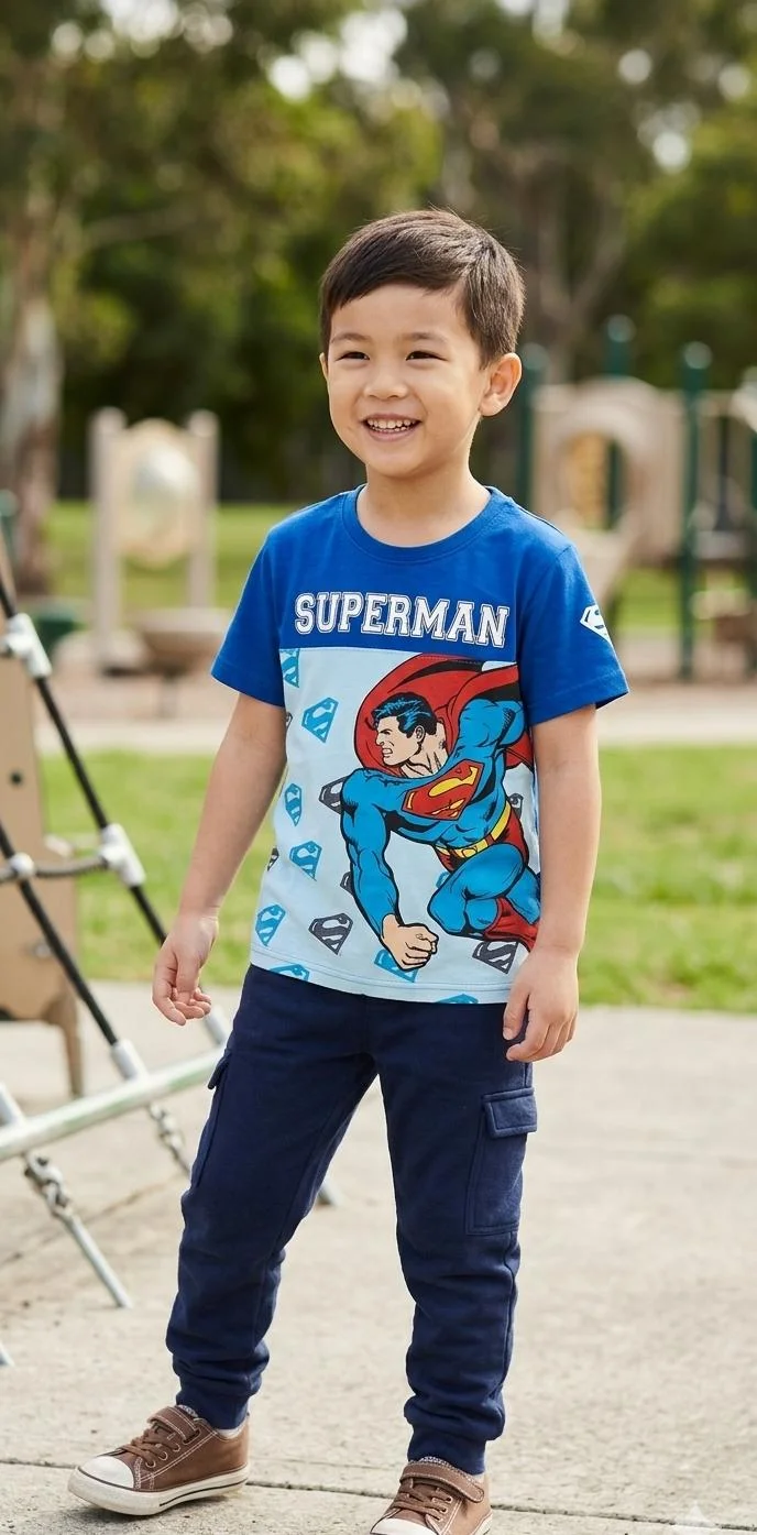 SUPERMAN BOYS CREW NECK T-SHIRT FOR SUMMER WEAR