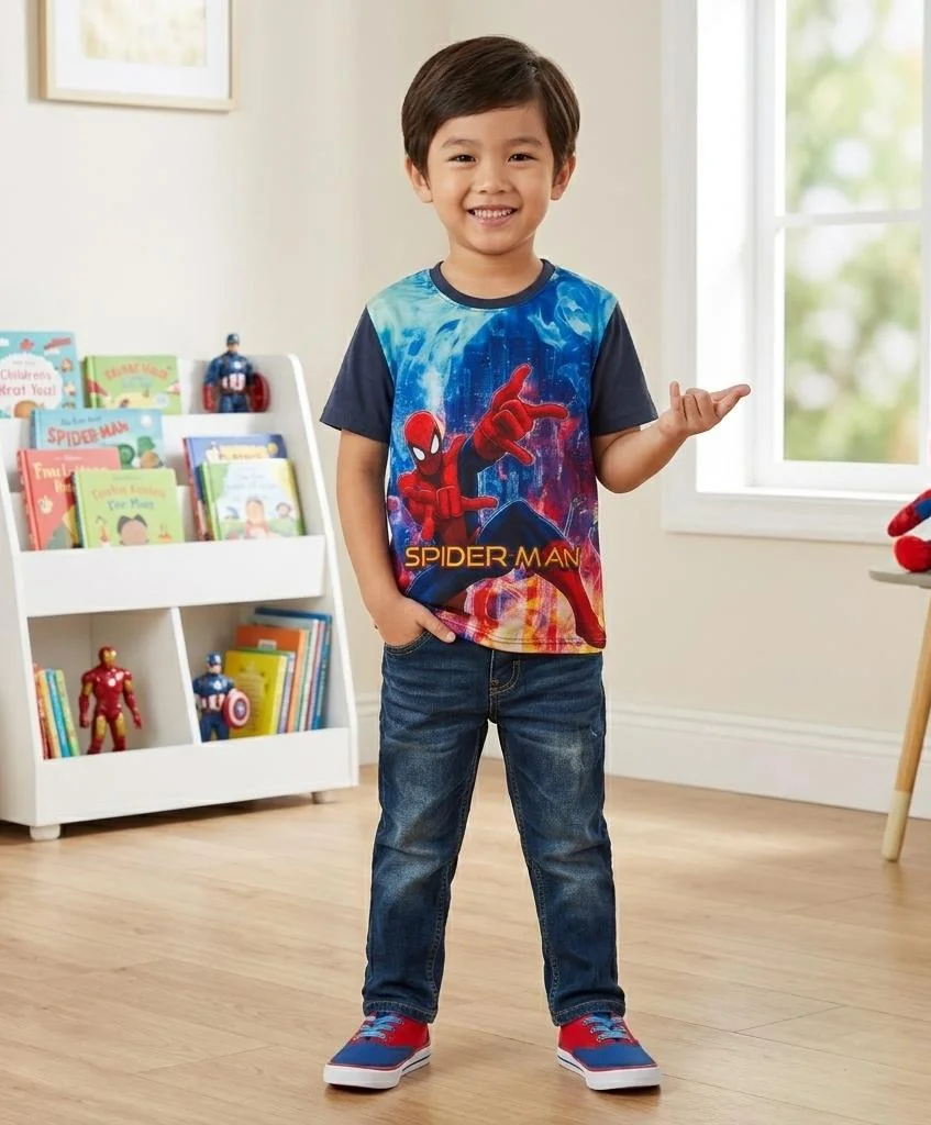 MARVEL SPIDERMAN BOYS PRINTED T-SHIRT FOR SUMMER WEAR